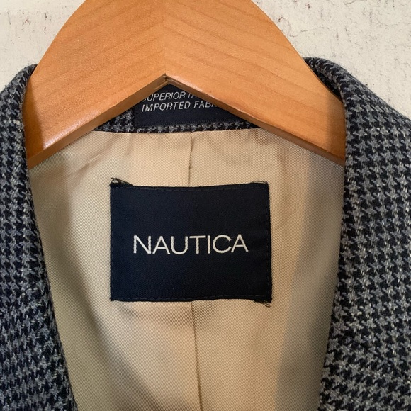 Nautica Men’s Suit Jacket Small Herringbone Pattern Navy and Gray Size 38R - Picture 7 of 9